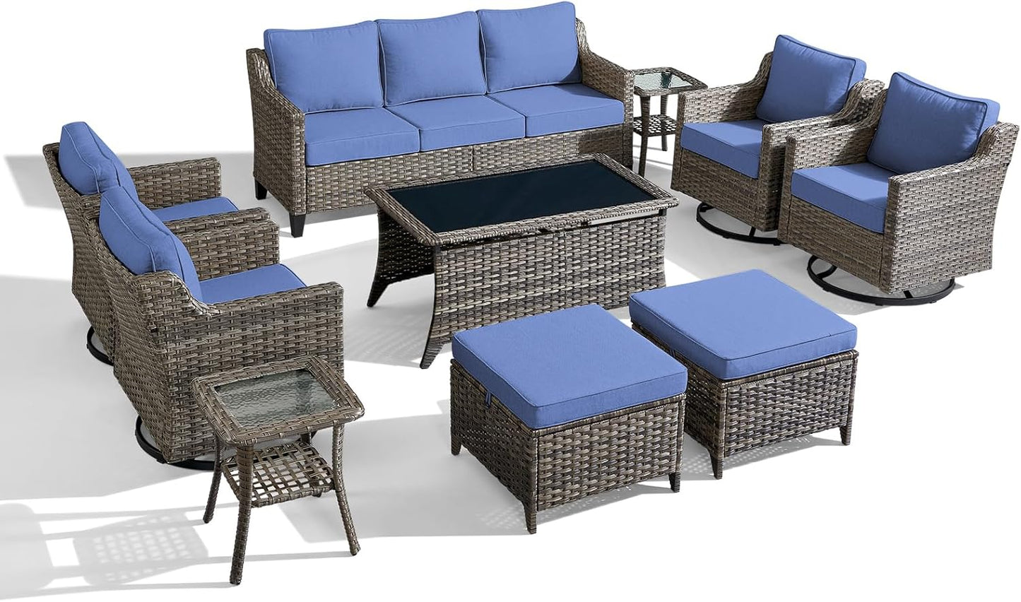 🌞 Elegant 7-Piece Outdoor Patio Sofa Set – Luxury Comfort for Your Backyard 🌿🛋️