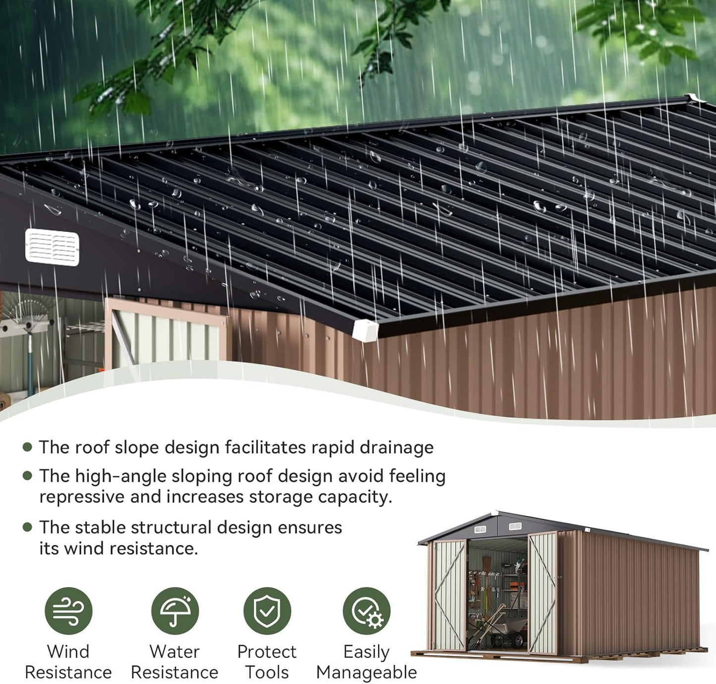 Secure Outdoor Storage Shed 🏡🔒 Keep Your Backyard Tidy & Organized!