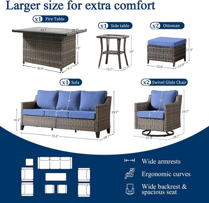 🌞 Elegant 7-Piece Outdoor Patio Sofa Set – Luxury Comfort for Your Backyard 🌿🛋️