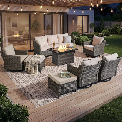 🌞 Elegant 7-Piece Outdoor Patio Sofa Set – Luxury Comfort for Your Backyard 🌿🛋️