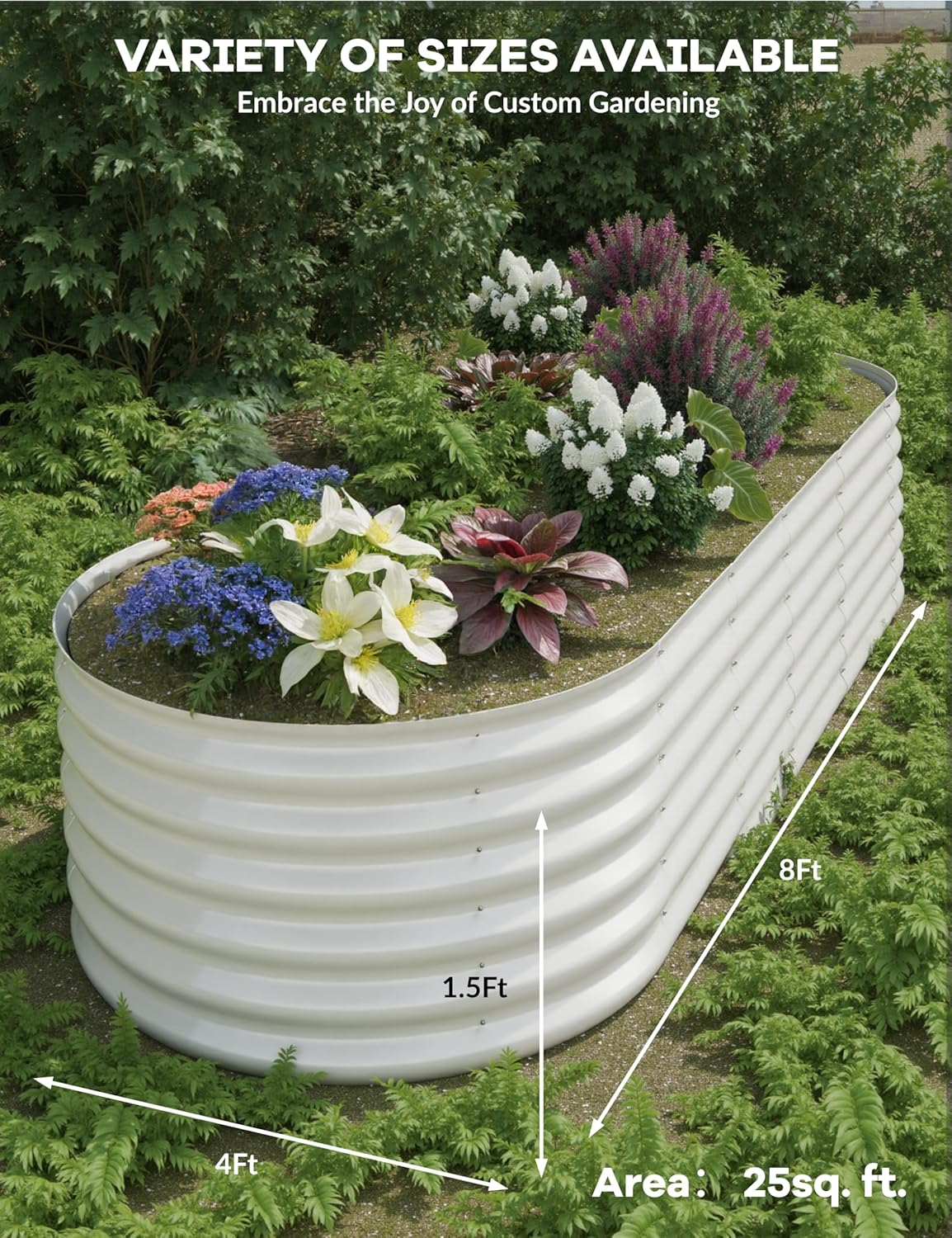 🍅 Harvest Freshness at Home – 8x4ft Durable Metal Raised Garden Bed 🌿