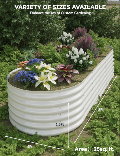 🍅 Harvest Freshness at Home – 8x4ft Durable Metal Raised Garden Bed 🌿